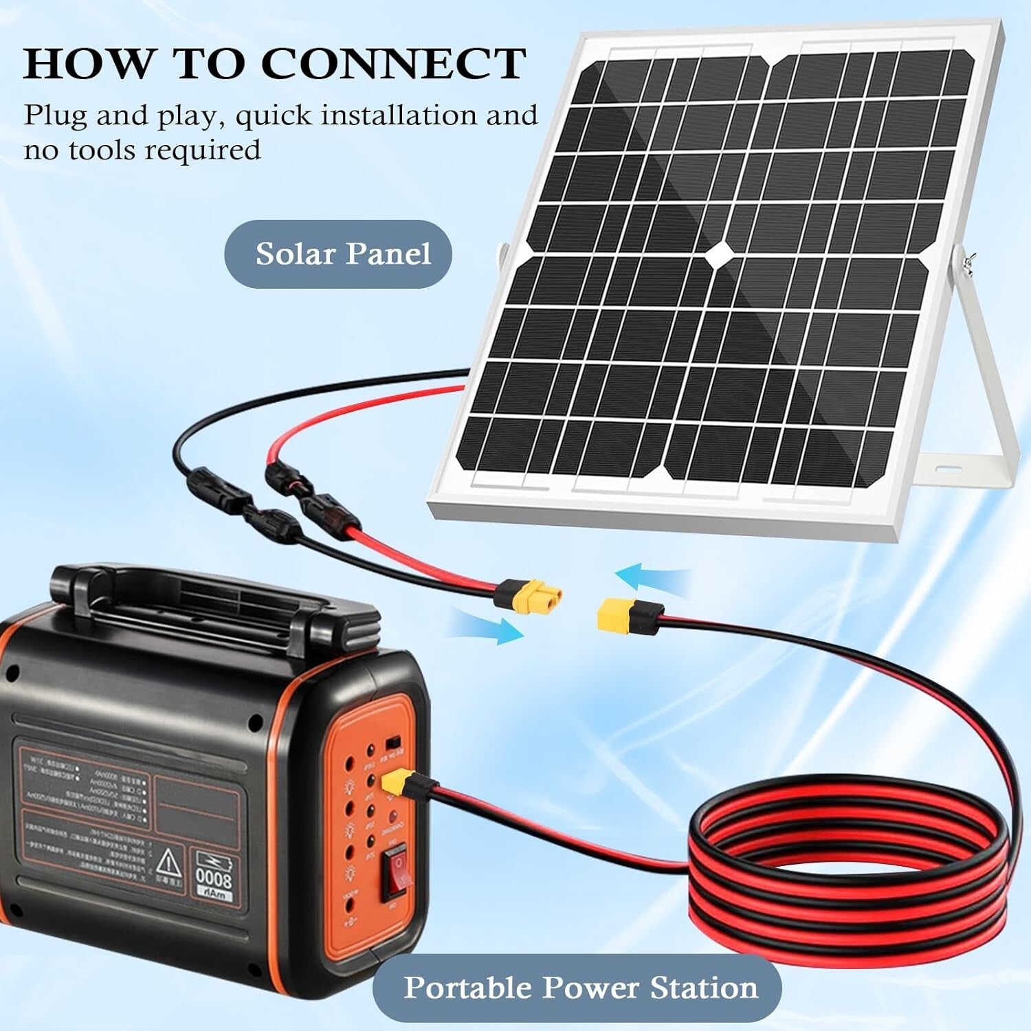 Premium XT60 10AWG Extension Cable – Male to Female, Ideal for RC and Solar Use