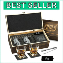 Load image into Gallery viewer, Sophisticated Whiskey Experience Set - 10 Steel Stones &amp; Elegant Crystal Glasses