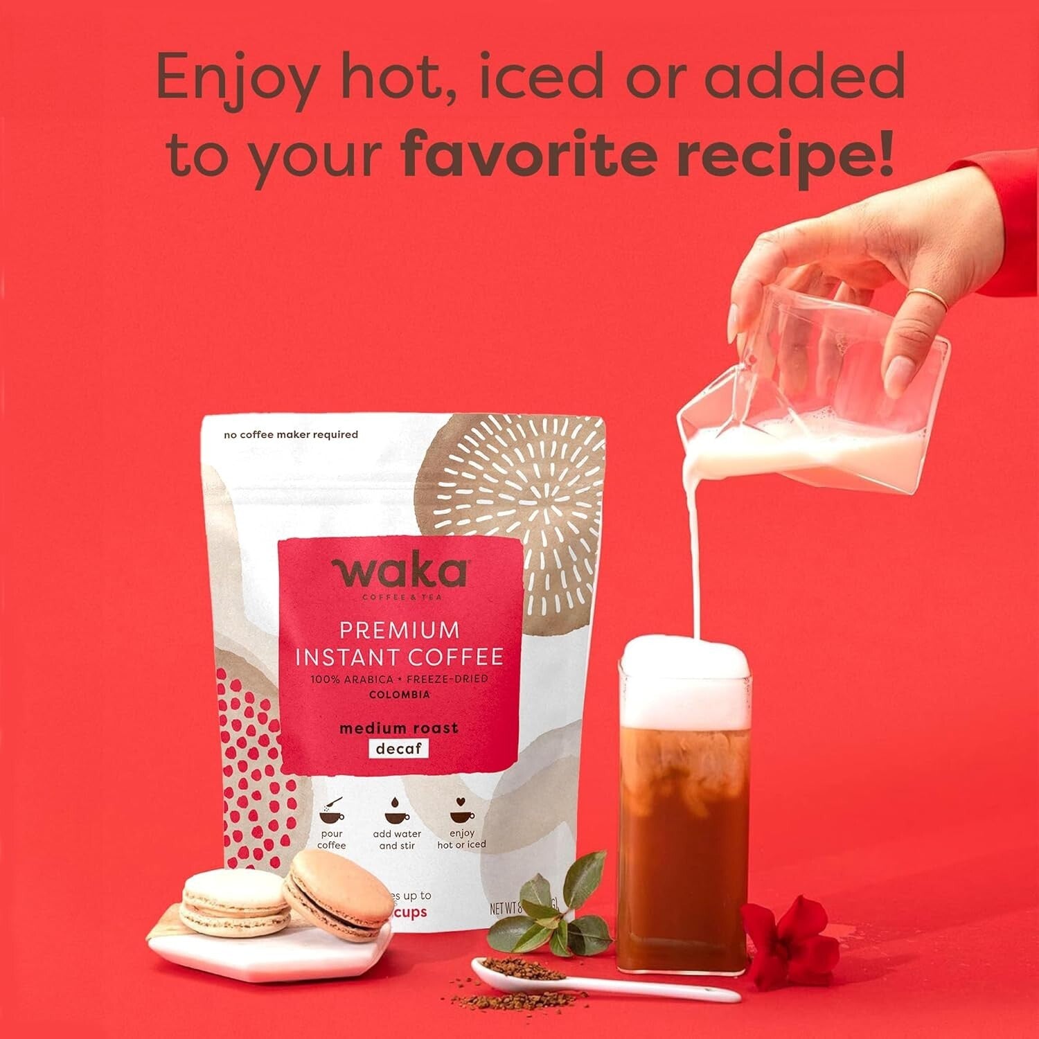 Waka Premium Instant Coffee Pouches - 100% Arabica for Hot & Iced Brewing