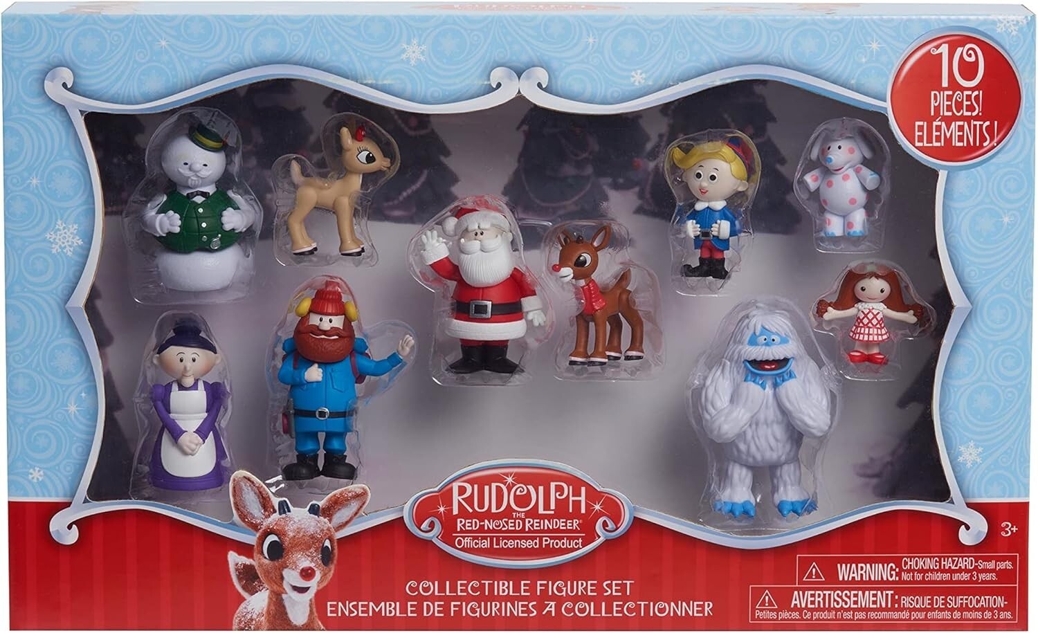 Delightful Rudolph The Red-Nosed Reindeer 10-Figure Holiday Playset for Ages 3+