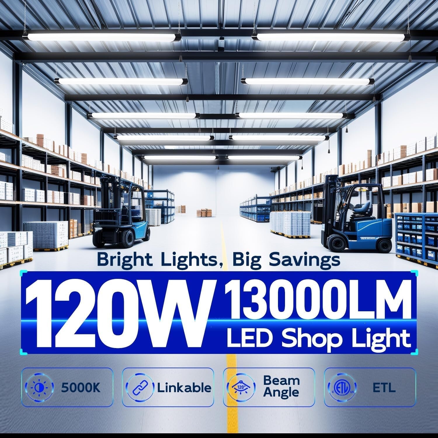 Bright 4FT LED Utility Light 13000lm – Energy Efficient for Garages & Workshops