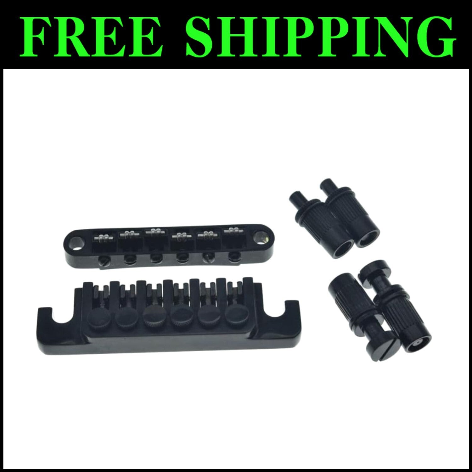 6.3mm Black Tune-O-Matic Roller Saddle Bridge & TP-6 Stopbar for Epiphone Models