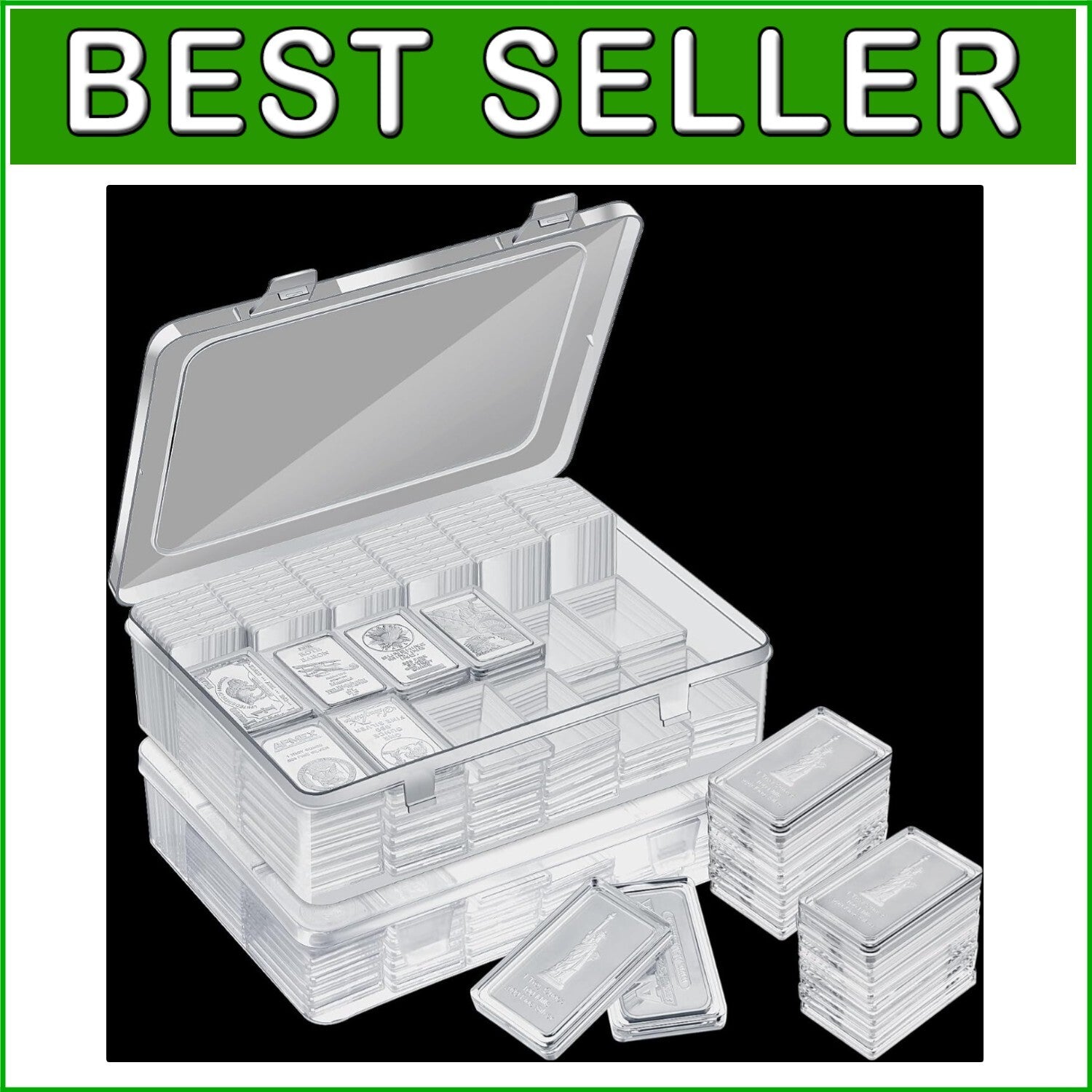 Durable Acrylic Coin Holders: 200 Pieces with Two Storage Boxes for Collectors