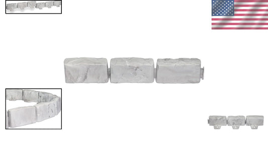 Durable Stone-Look Landscape Edging with Anchoring Spikes - 60ft Light Gray