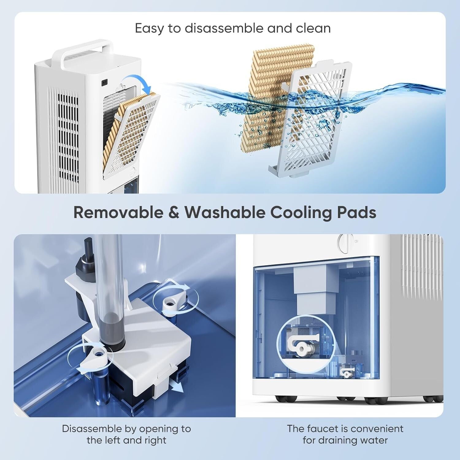 Quiet 3-Gal Evaporative Air Cooler with 6 Speeds – Perfect for Indoor Comfort