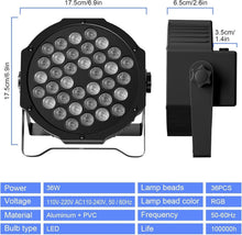 Load image into Gallery viewer, Vibrant 10 Pack 36W RGB LED Par Can Lights for DJ Party &amp; Event Decoration