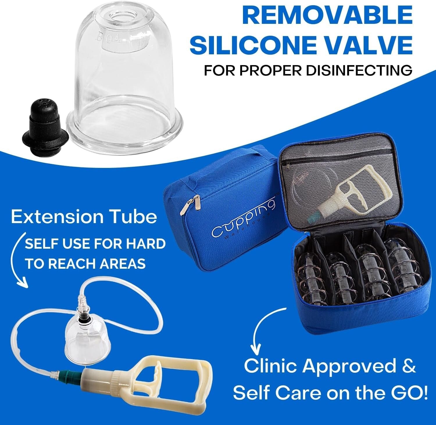 Professional 20-Cup Cupping Set - Durable Poly Pump Cups for Myofascial Relief