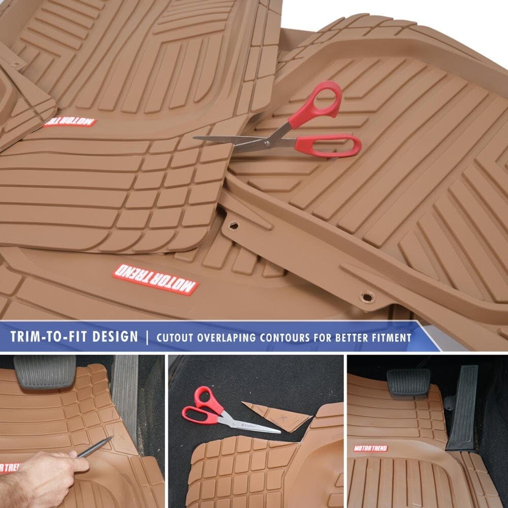 Deep-Dish Beige Car Floor Mats & Cargo Liner Set - Waterproof Protection for SUV