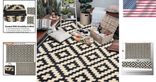 Load image into Gallery viewer, Elegant 6' x 9' Plastic Straw Rug - Reversible for Backyard and Outdoor Spaces