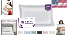 Load image into Gallery viewer, 19 Momme Mulberry Silk Pillowcase - Standard Size with Envelope Closure - White