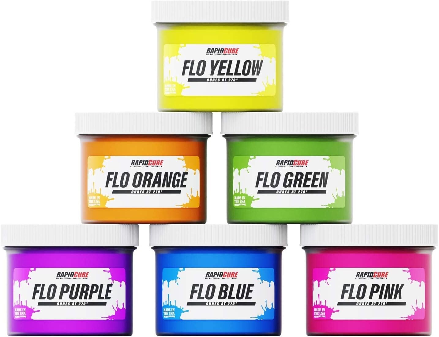 8 oz. Vibrant Fluorescent Plastisol Ink Kit - Durable for Any Fabric Surface