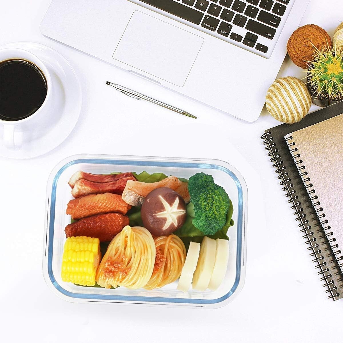 Durable 30 Oz Borosilicate Glass Containers - 8 Pack with Space-Saving Design