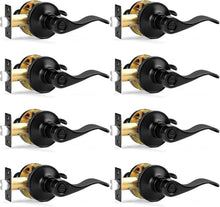 Load image into Gallery viewer, Durable Corrosion Resistant Privacy Door Levers - 8 Pack Matte Black Finish