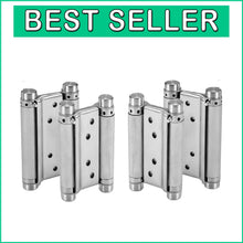 Load image into Gallery viewer, Premium Stainless Steel Double Action Spring Hinges - 4 Pieces for Versatile Use