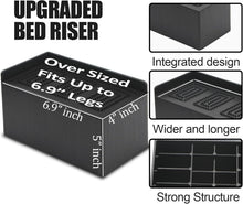 Load image into Gallery viewer, 8 Pack Heavy Duty Bed Risers, 5-Inch with Wide L Shape for Furniture Stability