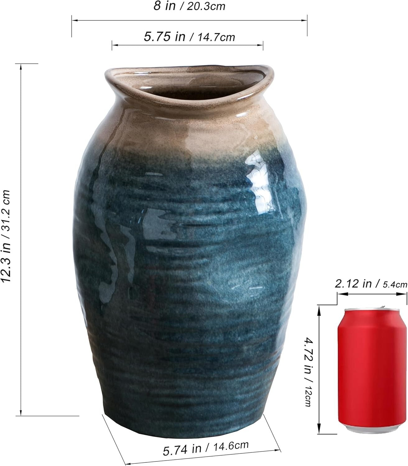 Show-Stopping Large Round Vase - Ceramic Floral Centerpiece for Modern Homes
