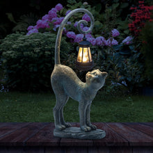 Load image into Gallery viewer, Elegant Solar-Powered Cat Statue for Garden &amp; Patio - Resin Sculpture Decor