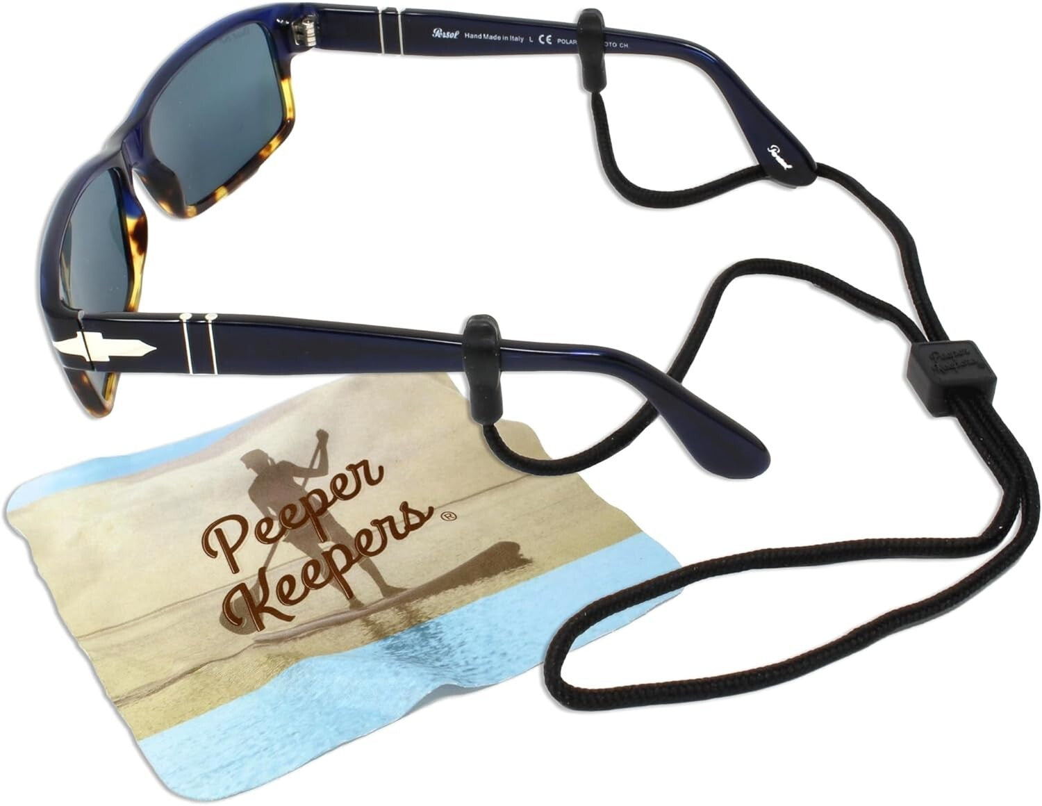 Stylish 12 Pack Adjustable Eyeglass Chains with No-Slip Grips & Microfiber Cloth