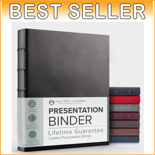 Elegant 3-Ring Binder with Plastic Sleeves - 10 Sheets, 1.25'' - Freeport Black