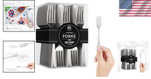 Load image into Gallery viewer, Bulk Pack of 500 Mini Disposable Silver Forks - Elegant 4-inch Dessert Utensils
