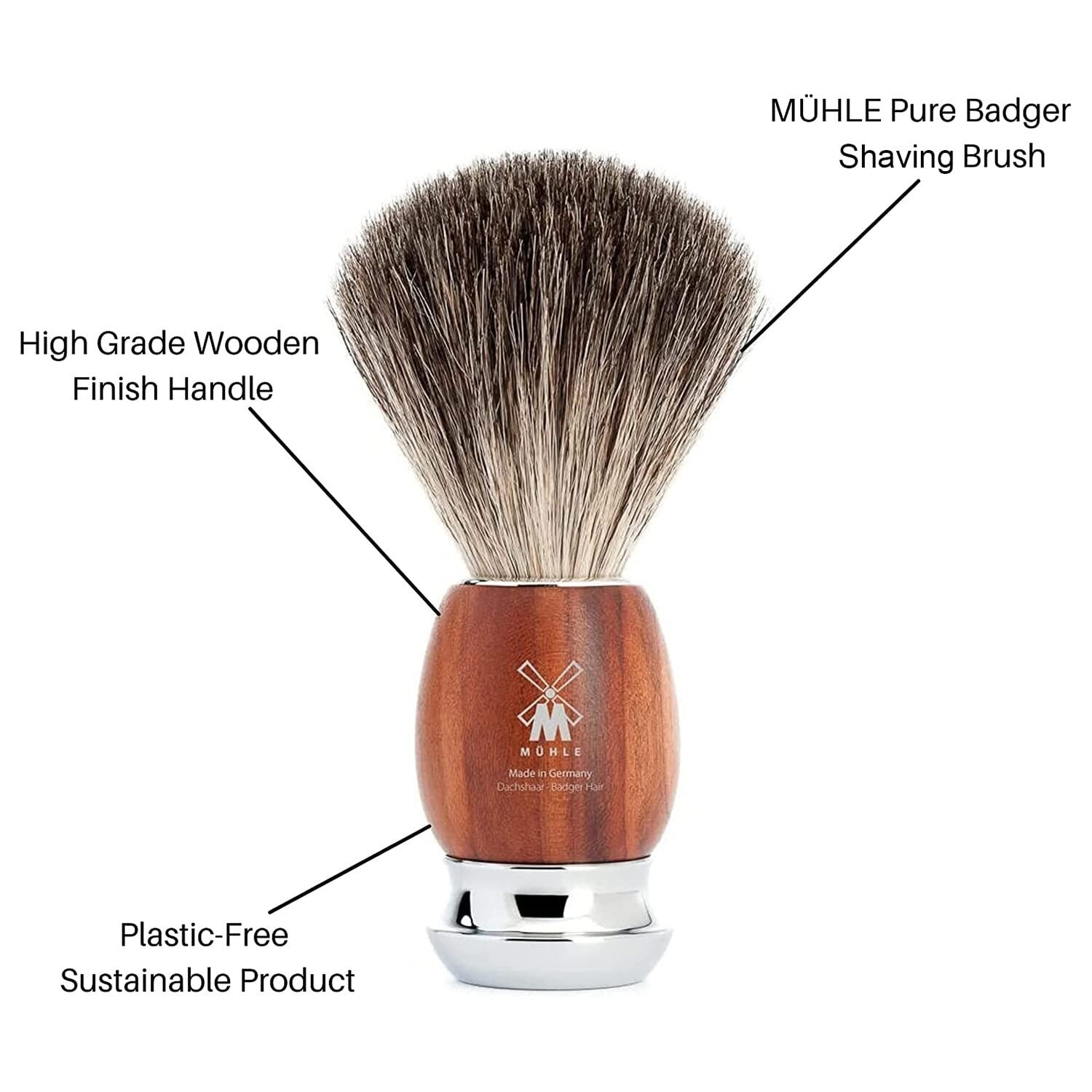 Handcrafted Plum Wood Badger Shaving Brush - Superior Lather & Gentle Massage