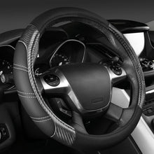Load image into Gallery viewer, Carbon Fiber Black Steering Wheel Cover &amp; Waterproof Car Mats for All Vehicles