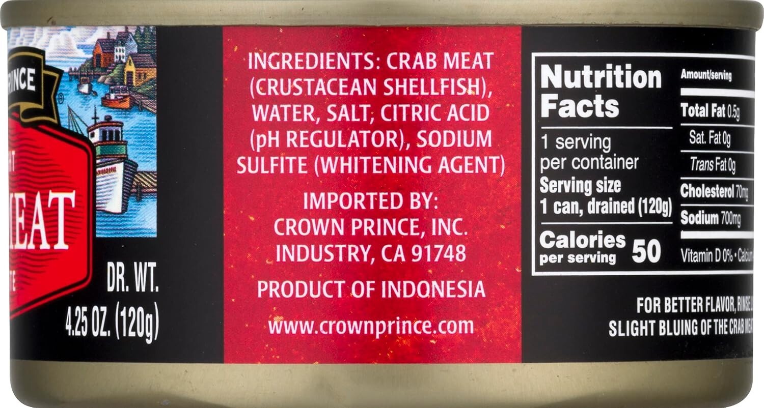 Fancy White Crab Meat Cans - 12 Pack of Wild-Caught Quality Seafood for Dishes
