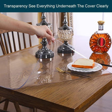 Load image into Gallery viewer, Durable 1.5mm Thick Clear Plastic Tablecloth - Wipeable Protector 30x108