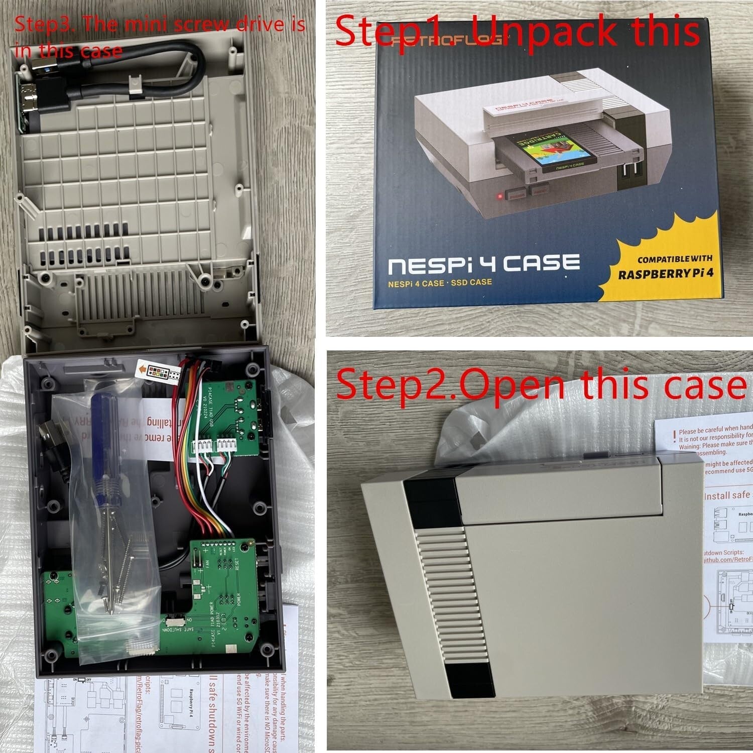 All-in-One NES Design Raspberry Pi 4 Case with Cooling, SSD, and Power Supply