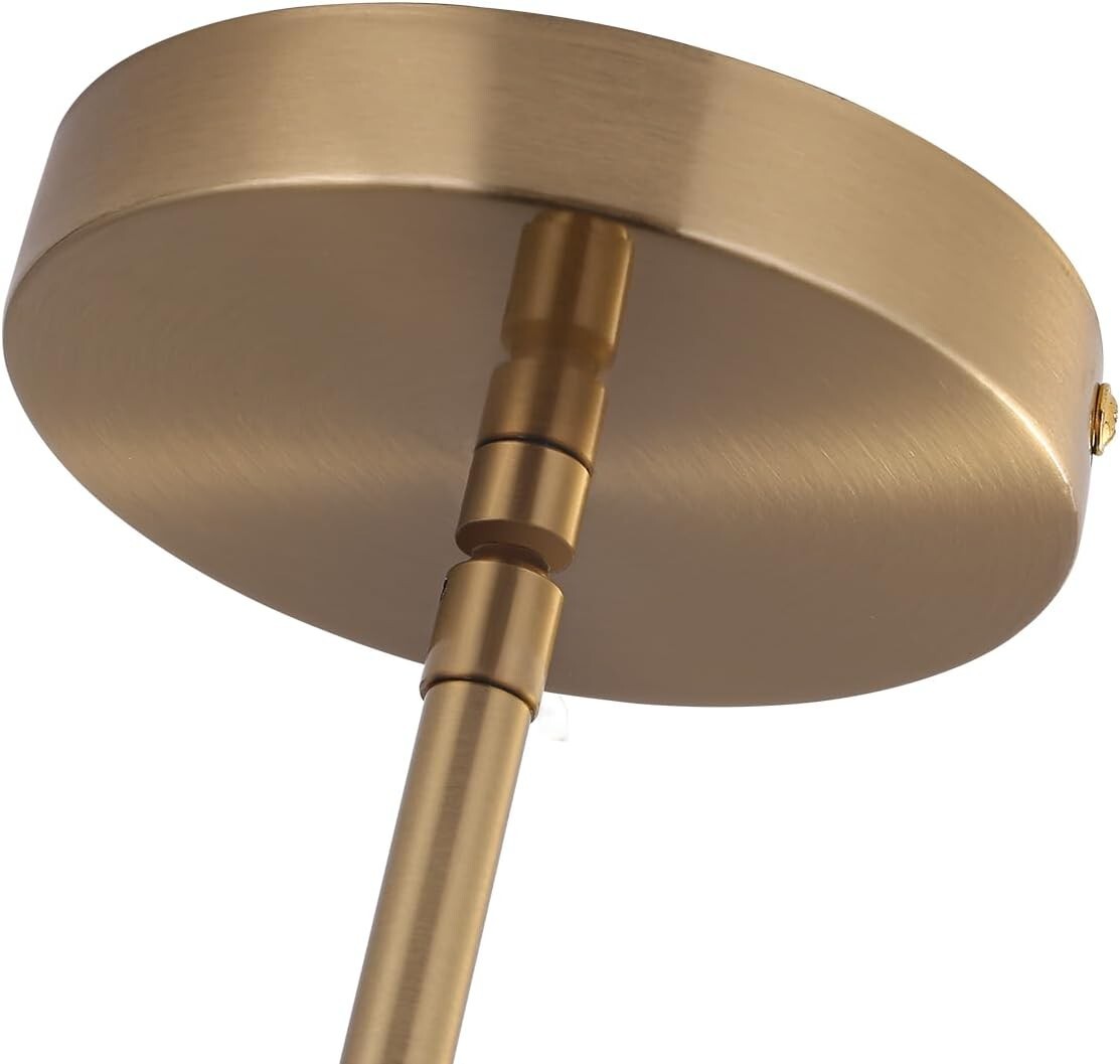 Elegant Brass Glass Pendant Lights for Kitchen Island - 2 Pack Dimmable Fixtures