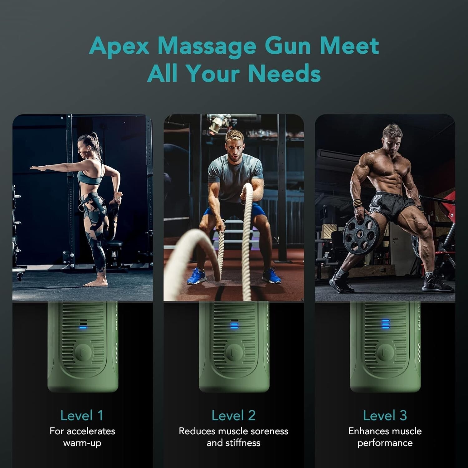 Ergonomic Apex Green Massage Gun: Relaxation & Efficient Muscle Recovery Device