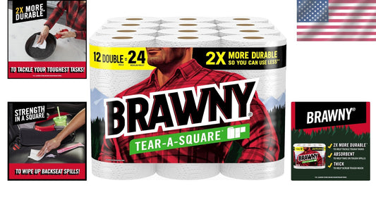 Premium 2-Ply Tear-A-Square Paper Towels: Ideal for Kitchens, Baths & Cleanups