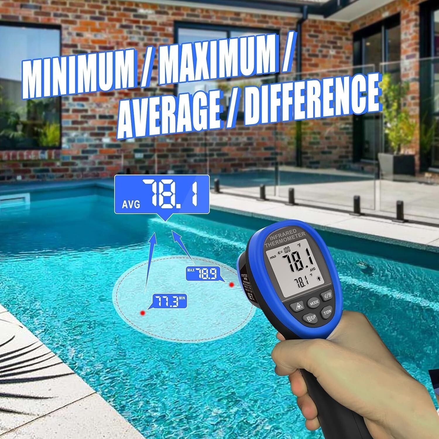 Advanced Non-Contact IR Thermometer Gun -58℉ to 2732℉ with Alarm & Auto Shut-Off