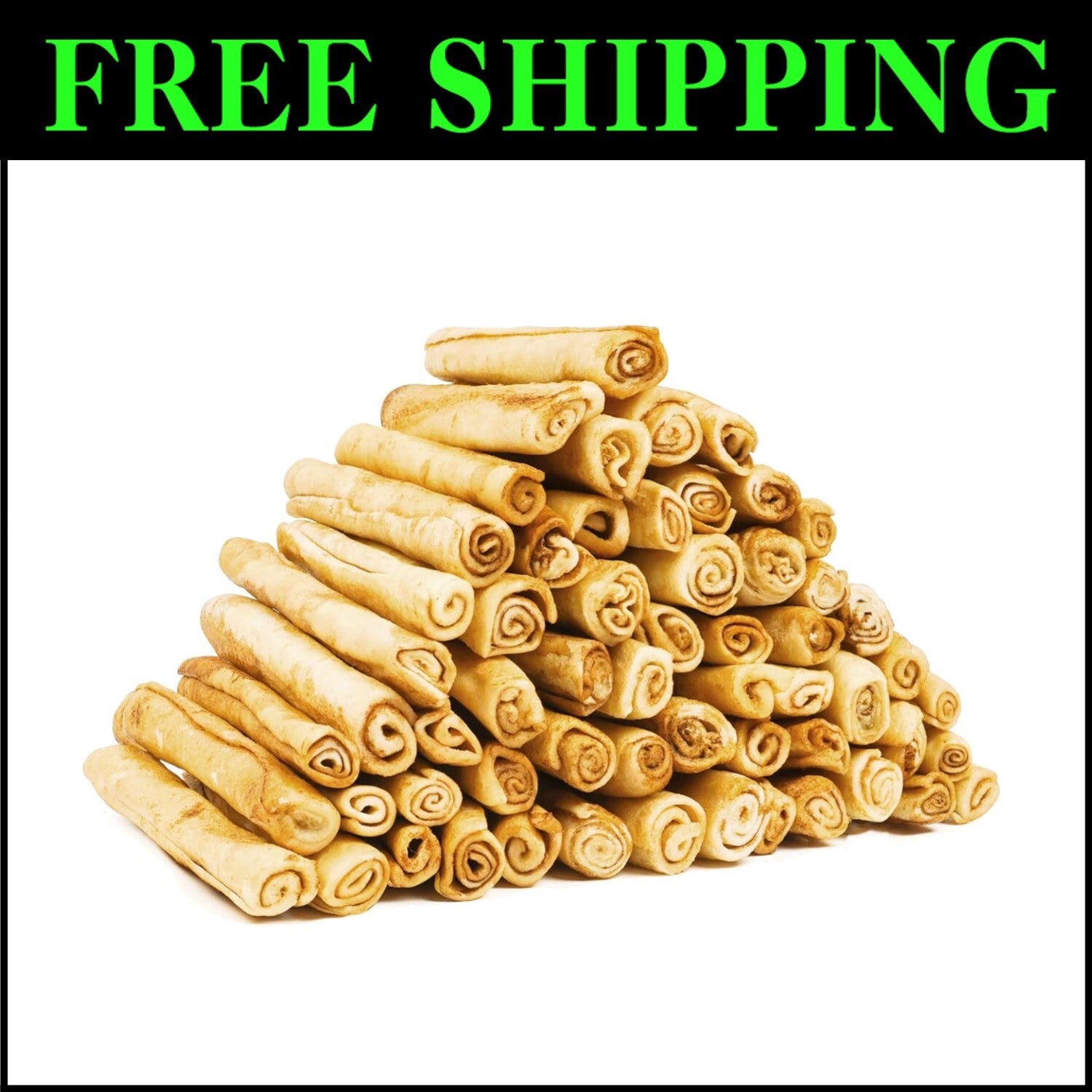 Dental Health Rawhide Rolls for Small Dogs - 60 Count Chicken Flavor Treats