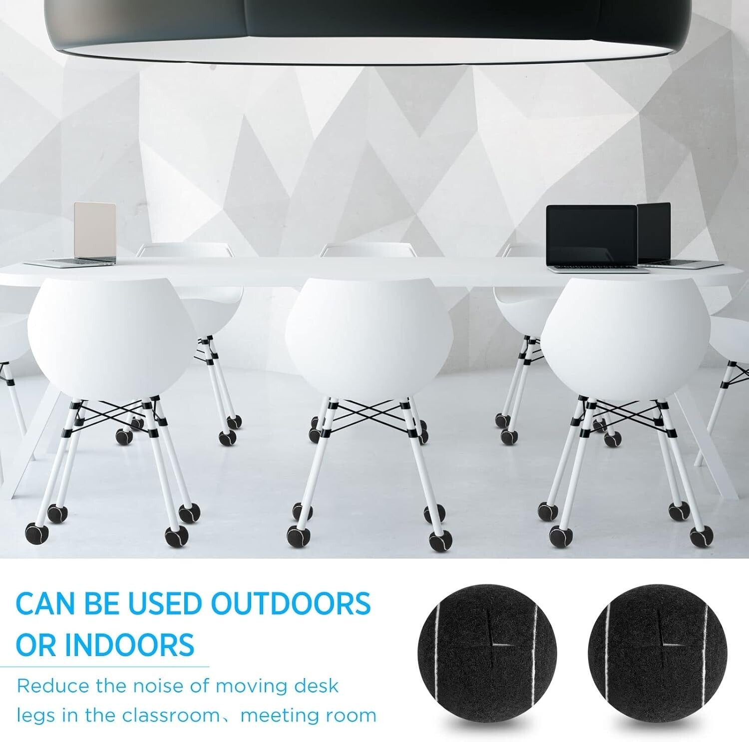 40 Pcs Precut Rubber Tennis Balls for Furniture & Floor Protection - Black