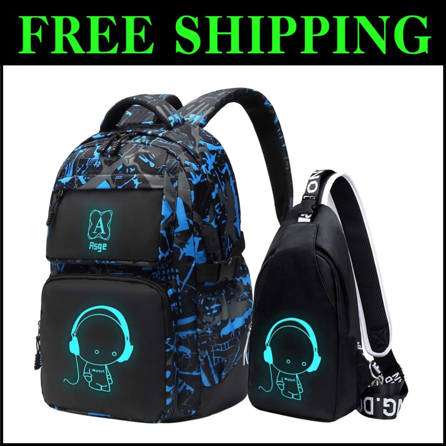 Lightweight Waterproof Kids Backpack - Perfect for School & Travel, 18.1 Inches