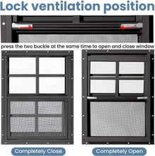 Load image into Gallery viewer, 2 Pack 12" x 18" Sliding Shed Windows with Tempered Glass &amp; Screens, Black