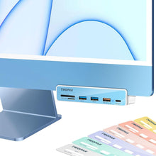 Load image into Gallery viewer, Compact 6-in-1 USB C Hub for iMac - Custom Color Panels &amp; Reliable Connectivity