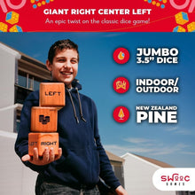Load image into Gallery viewer, Portable Left Right Center Dice Set: 150x Size Fun for Indoor/Outdoor Games