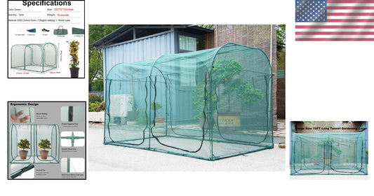 Sturdy 10FT x 6FT Plant Cover with Steel Frame & Ventilated Design for Gardens