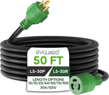 Load image into Gallery viewer, NEMA L5-30P 50 Foot 30 Amp Generator Power Cord - Safe &amp; Durable Solutions