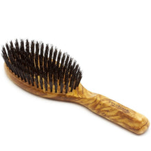 Load image into Gallery viewer, German-Made Men's Oval Hairbrush - Authentic Boar Bristles &amp; Polished Olivewood