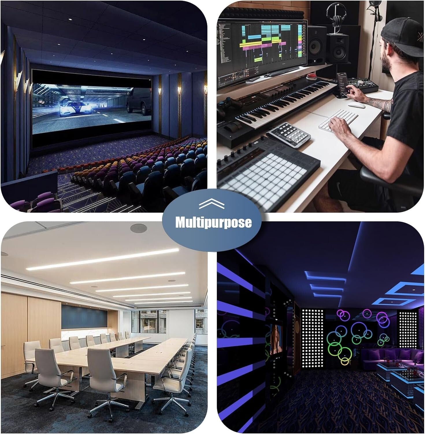 Flexible Installation Acoustic Foam Panels - 100 Pack, Adhesive Backing Included