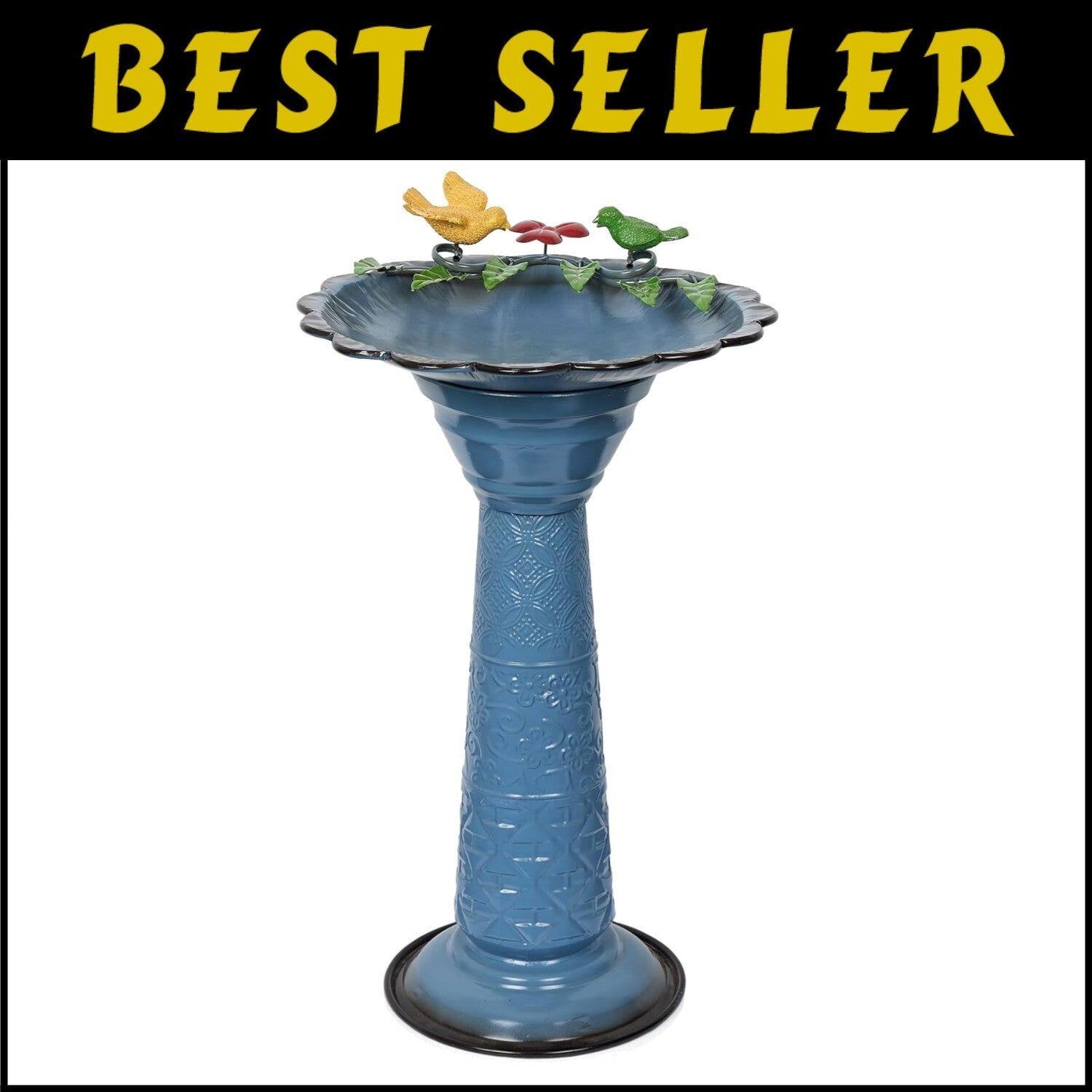 Captivating 28" Metal Birdbath - Perfect for Enchanting Outdoor Spaces