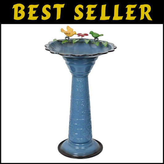 Captivating 28" Metal Birdbath - Perfect for Enchanting Outdoor Spaces