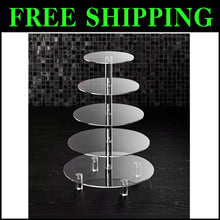 Load image into Gallery viewer, Sturdy Large Acrylic Cupcake Tower - 5-Tier Clear Stand for Weddings and Parties