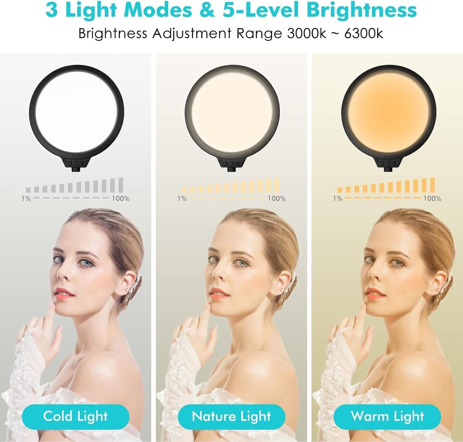 10" Adjustable LED Ring Light and Microphone Stand - Perfect for Online Teaching