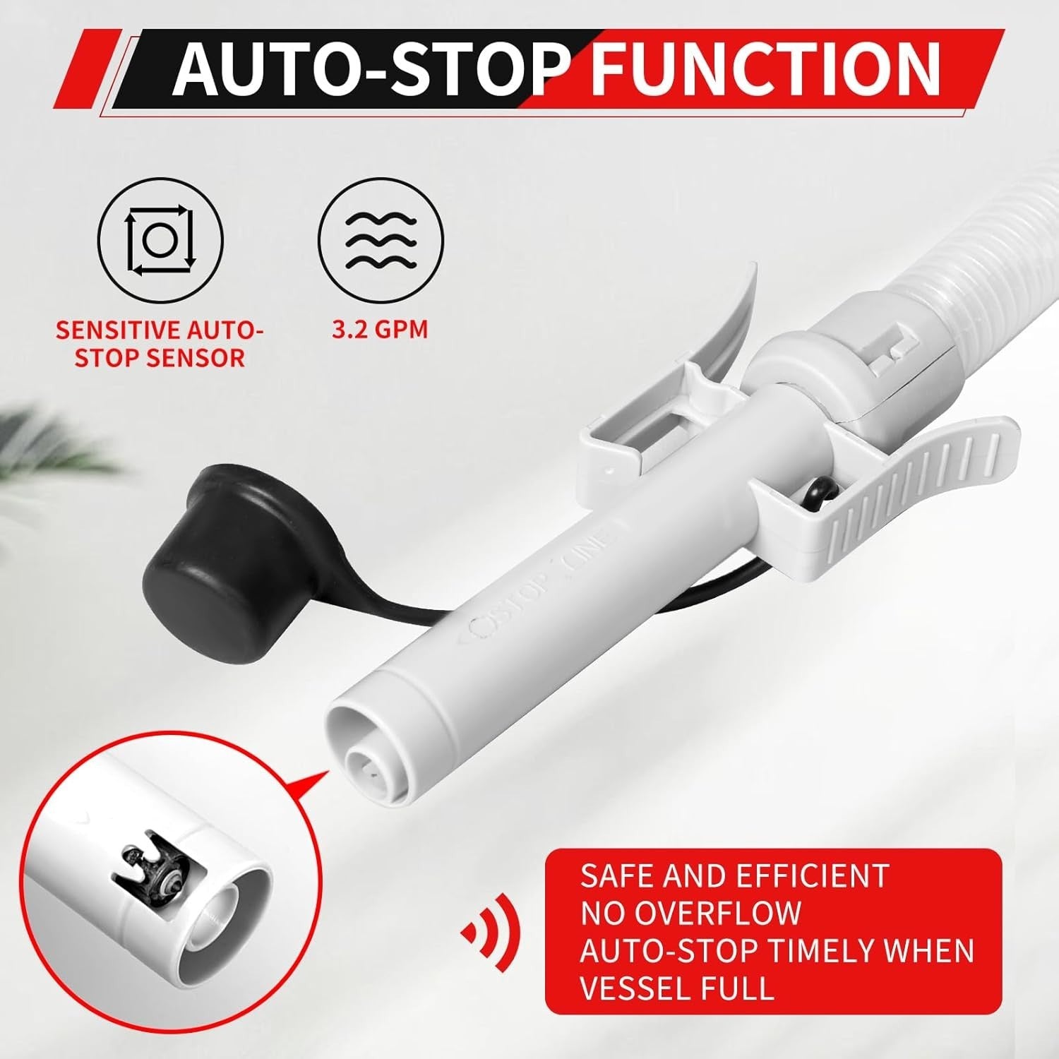 Fast & Safe Portable Gas Can Pump - 3.2 GPM, Battery/USB Powered with 4 Adapters
