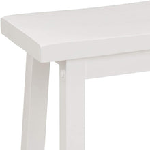 Load image into Gallery viewer, Set of 2 Solid Wood Saddle-Seat Kitchen Barstools - 24 inch White Counter Height
