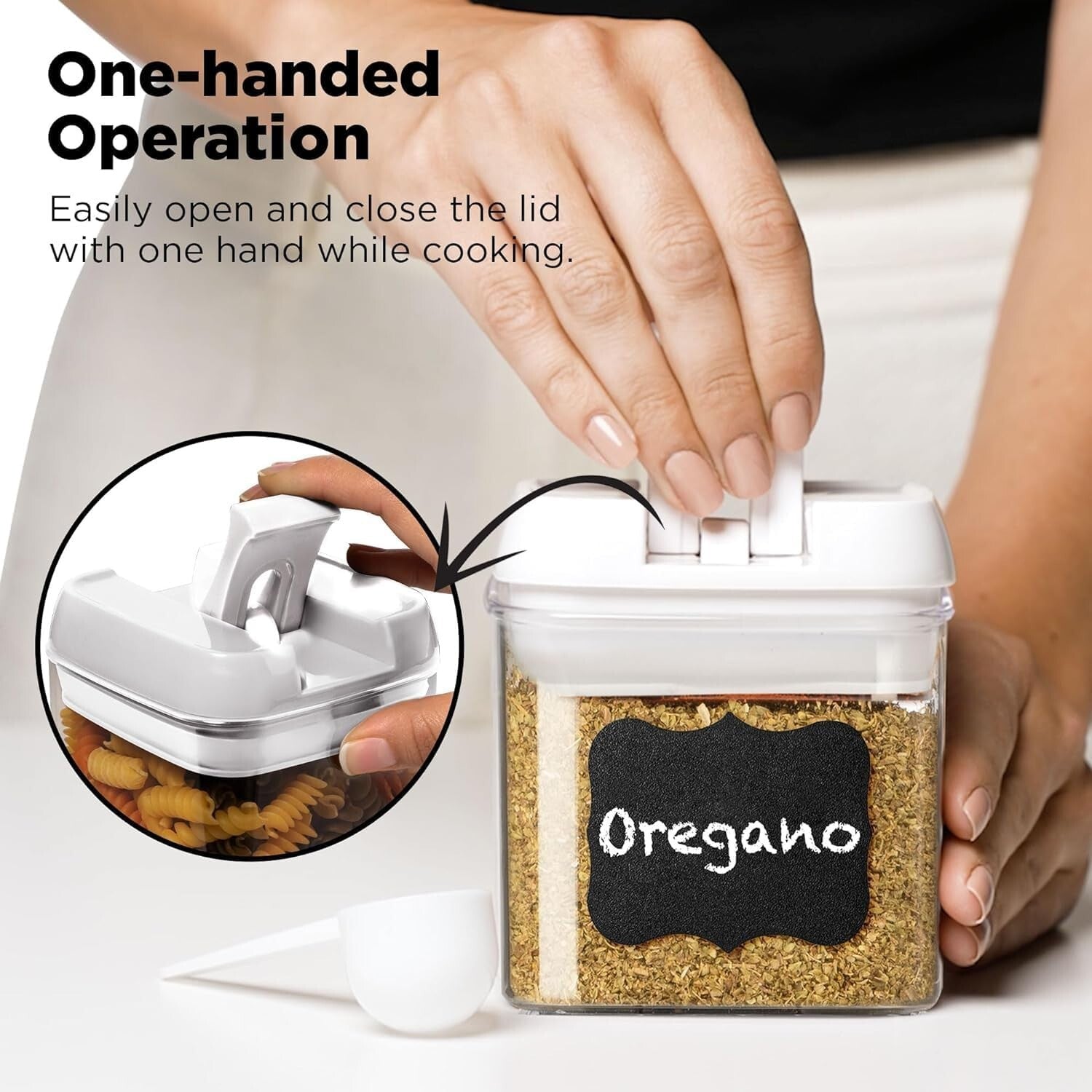 9 PC Kitchen Organization Set - Airtight Food Containers with Spoons - 2.1 Cups